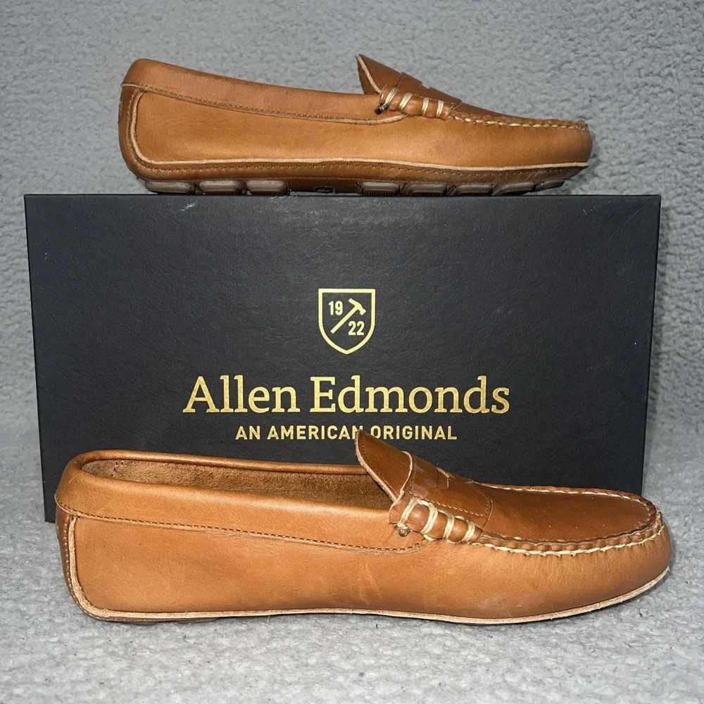 Allen Edmonds Daytona Men's Sz‎ 9 Tan Leather Hand Sewn Driving Moc/Loafer 50430